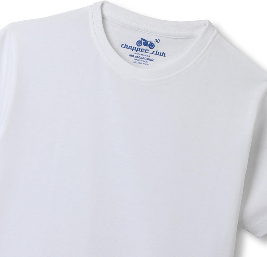 Chopper Club Boys T-Shirts Pack of 4 | Sustainable Jersey Fabric | Regular Fit Tees | Sizes 3β14 | Plain | 2 White & 2 Black