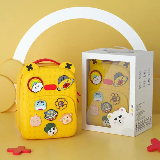 Water Resistant Kids Backpack Light Weight School Bookbag Unisex Stylish Bag for Children Age 3 - 12 Years Old, with DIY Patches, Durable - Abito Kids