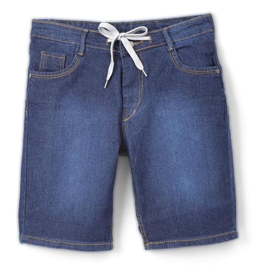 Chopper Club Boys Denim Shorts | Regular Fit Stretchable 3x1 Denim | Inner Elastic Waist | Color - DX Admiral