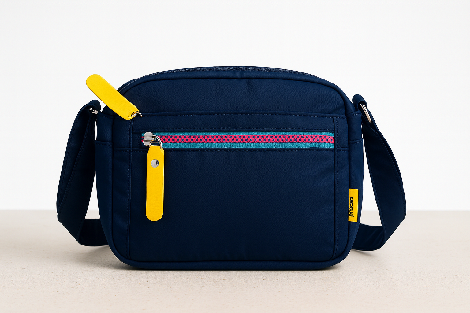 Neon Yellow Crossbody Sling Bag for Kids | Lightweight Shoulder Bag with Colorful Zip & Adjustable Strap | Trendy Travel & School Side Bag for Boys & Girls