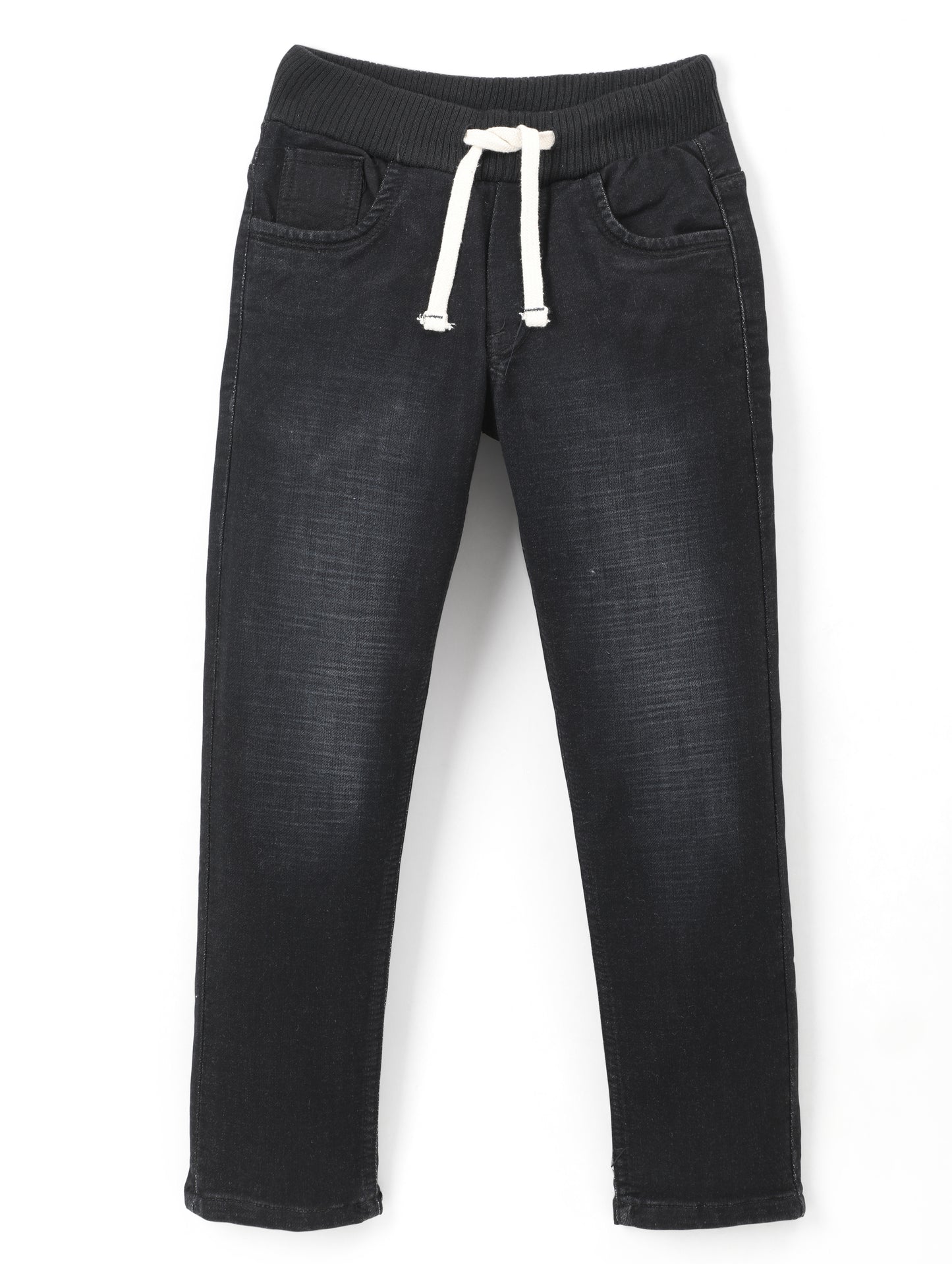 Chopper Club Boys Jeans | Regular-Slim Fit Stretch Denim | Ideal for School, Casual Wear & Parties | Color - Full Rib Black