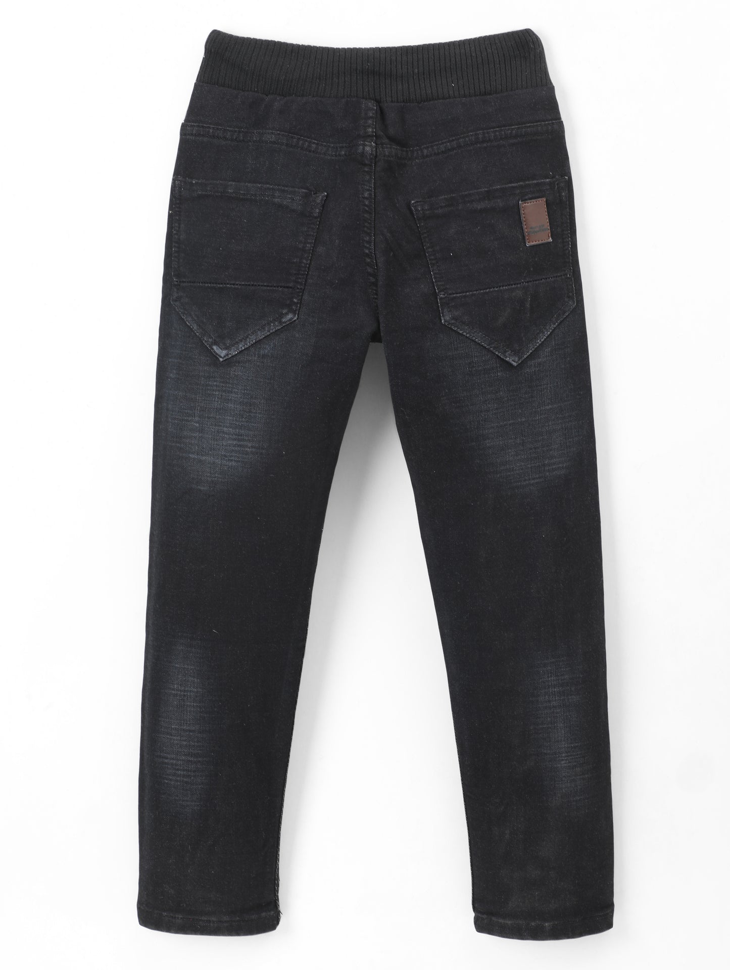 Chopper Club Boys Jeans | Regular-Slim Fit Stretch Denim | Ideal for School, Casual Wear & Parties | Color - Full Rib Black