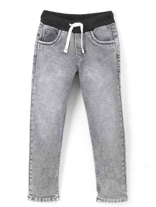 Chopper Club Boys Jeans | Regular-Slim Fit Stretch Denim | Ideal for School, Casual Wear & Parties | Color - Full Rib Gray