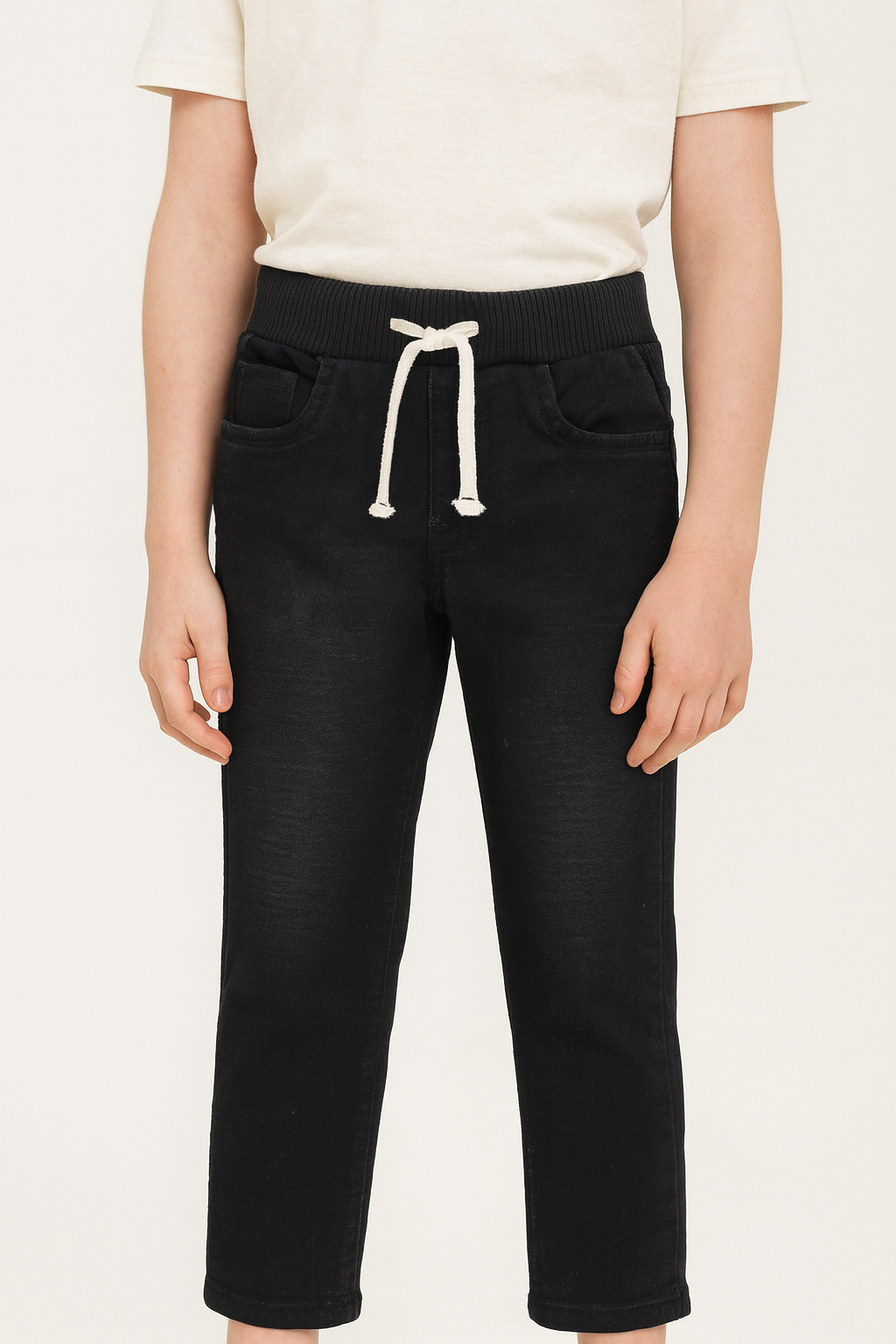 Chopper Club Boys Jeans | Regular-Slim Fit Stretch Denim | Ideal for School, Casual Wear & Parties | Color - Full Rib Black