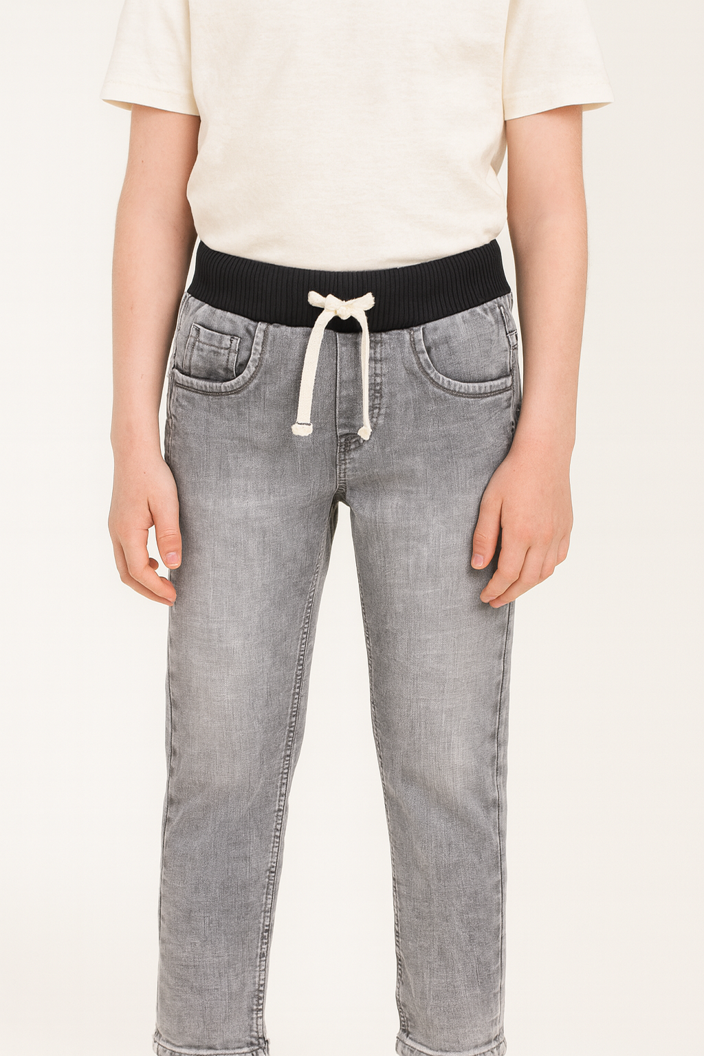 Chopper Club Boys Jeans | Regular-Slim Fit Stretch Denim | Ideal for School, Casual Wear & Parties | Color - Full Rib Gray