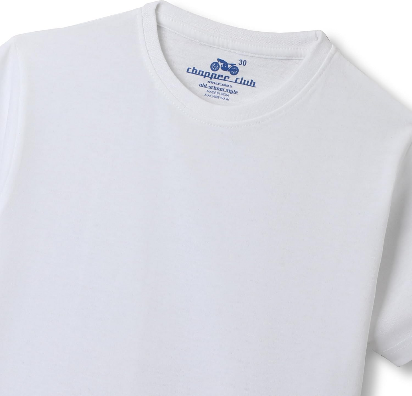 Chopper Club Boys T-Shirts Pack of 4 | Sustainable Jersey Fabric | Regular Fit Tees | Sizes 3–14 | Plain | 2 White & 2 Black