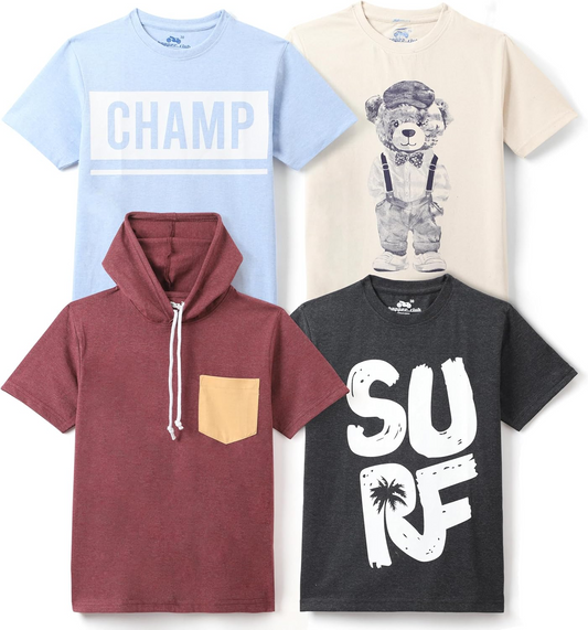 Chopper Club Boys T-Shirts Multi-Pack | Regular Fit Tees for Boys | Sizes 3–14 years