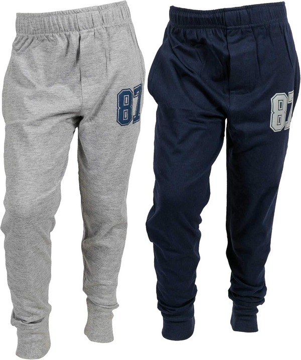 Chopper Club Boys Cotton Track Pants Joggers | Slim Fit Fleece Sweatpants | Pack of 2 | Colors - Navy Blue & Gray