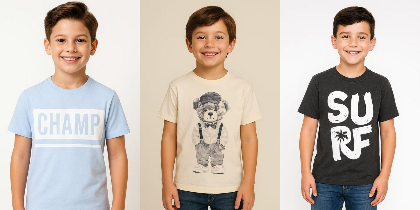 Chopper Club Boys T-Shirts Multi-Pack | Regular Fit Tees for Boys | Sizes 3–14 years