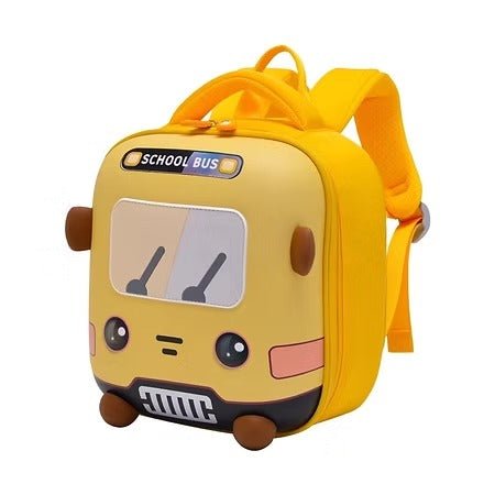 Kids Cartoon Bus School Backpack | Lightweight 3D Design Bag for Preschool & Nursery | Soft EVA, Adjustable Straps