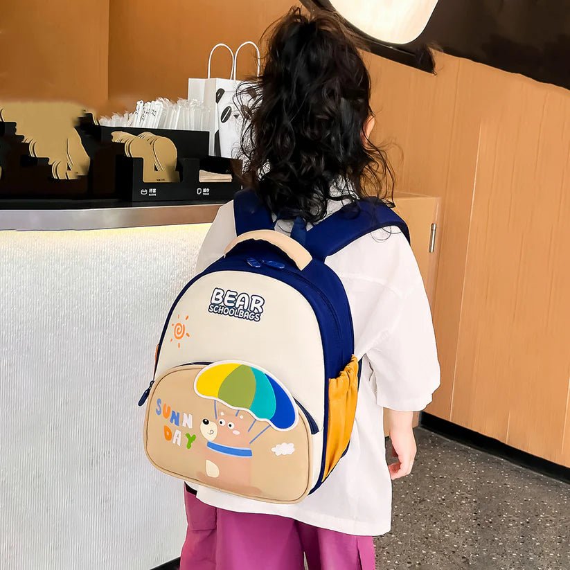 Kids School Bag Bear Design, Color - Brown - Abito Kids