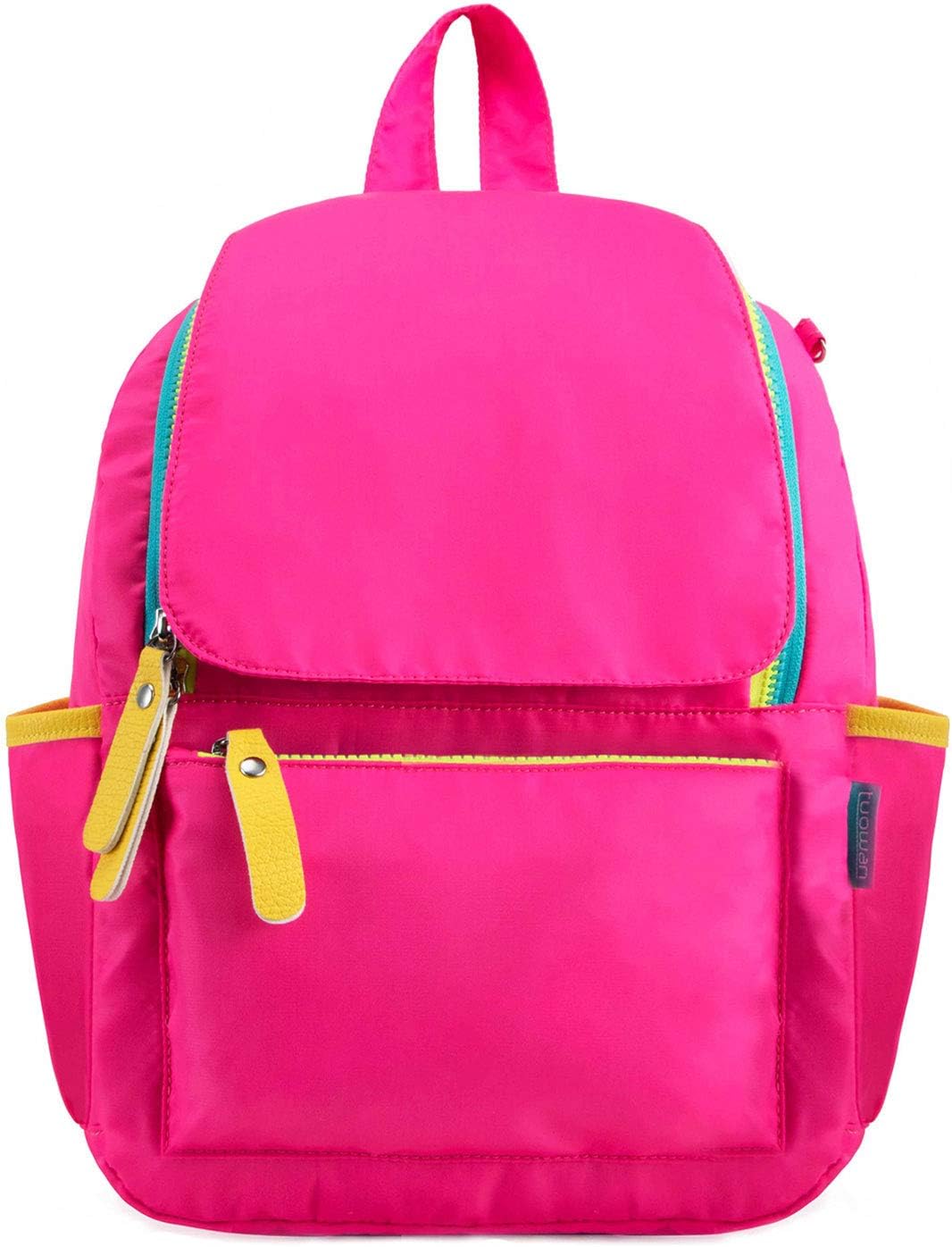 Lightweight Kids Backpack for Girls & Boys | Durable Nylon School Bag with Reflective Straps & Multiple Pockets | Bright Pink - Abito Kids